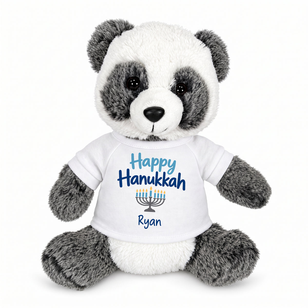 Personalized Hanukkah Stuffed Panda - 11 Inch Plush Ping Panda