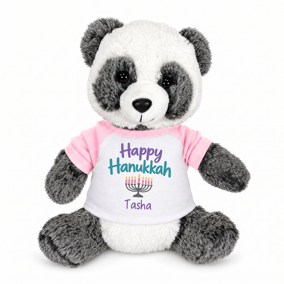Personalized Hanukkah Stuffed Panda - 11 Inch Plush Ping Panda