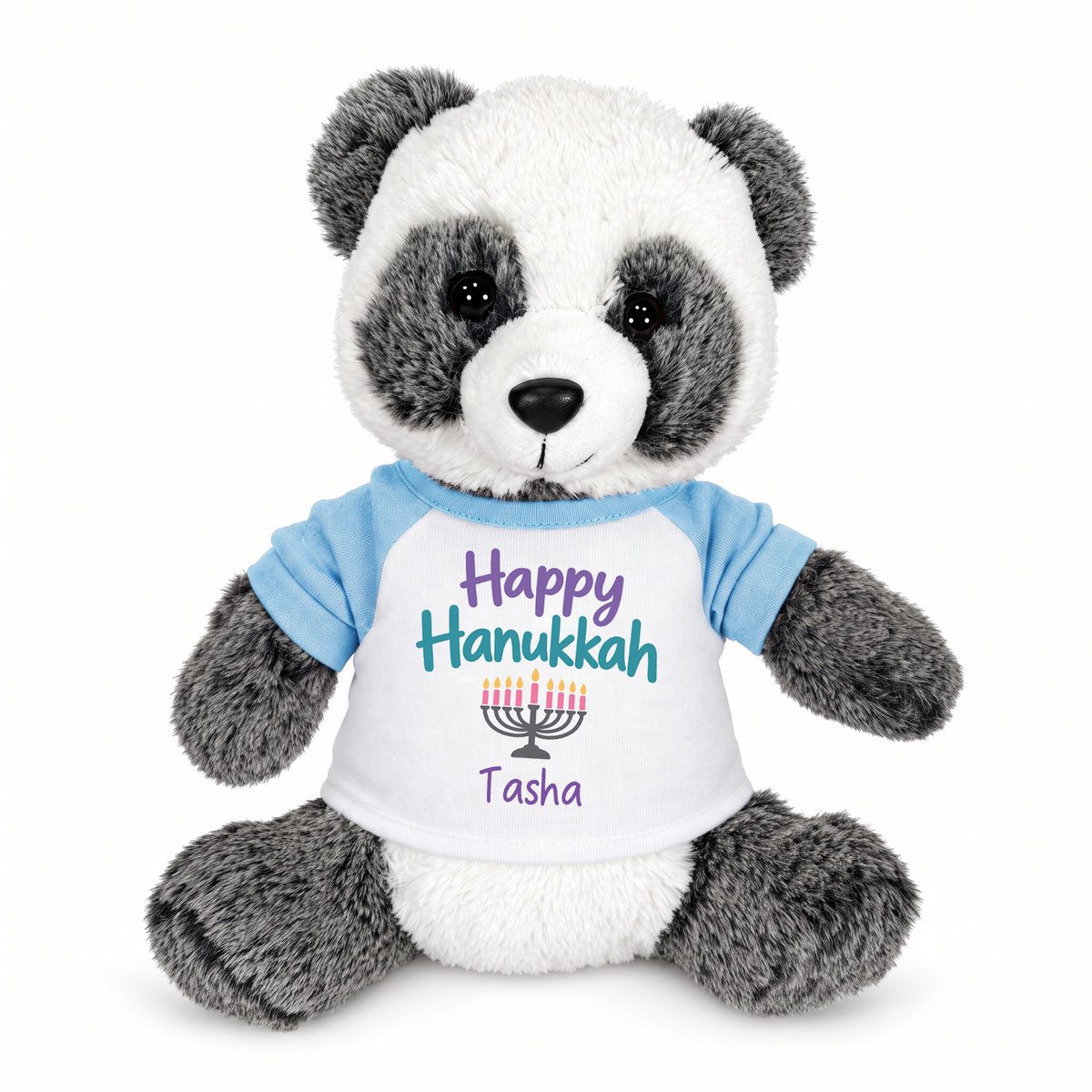 Personalized Hanukkah Stuffed Panda - 11 Inch Plush Ping Panda