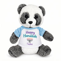 Personalized Hanukkah Stuffed Panda - 11 Inch Plush Ping Panda