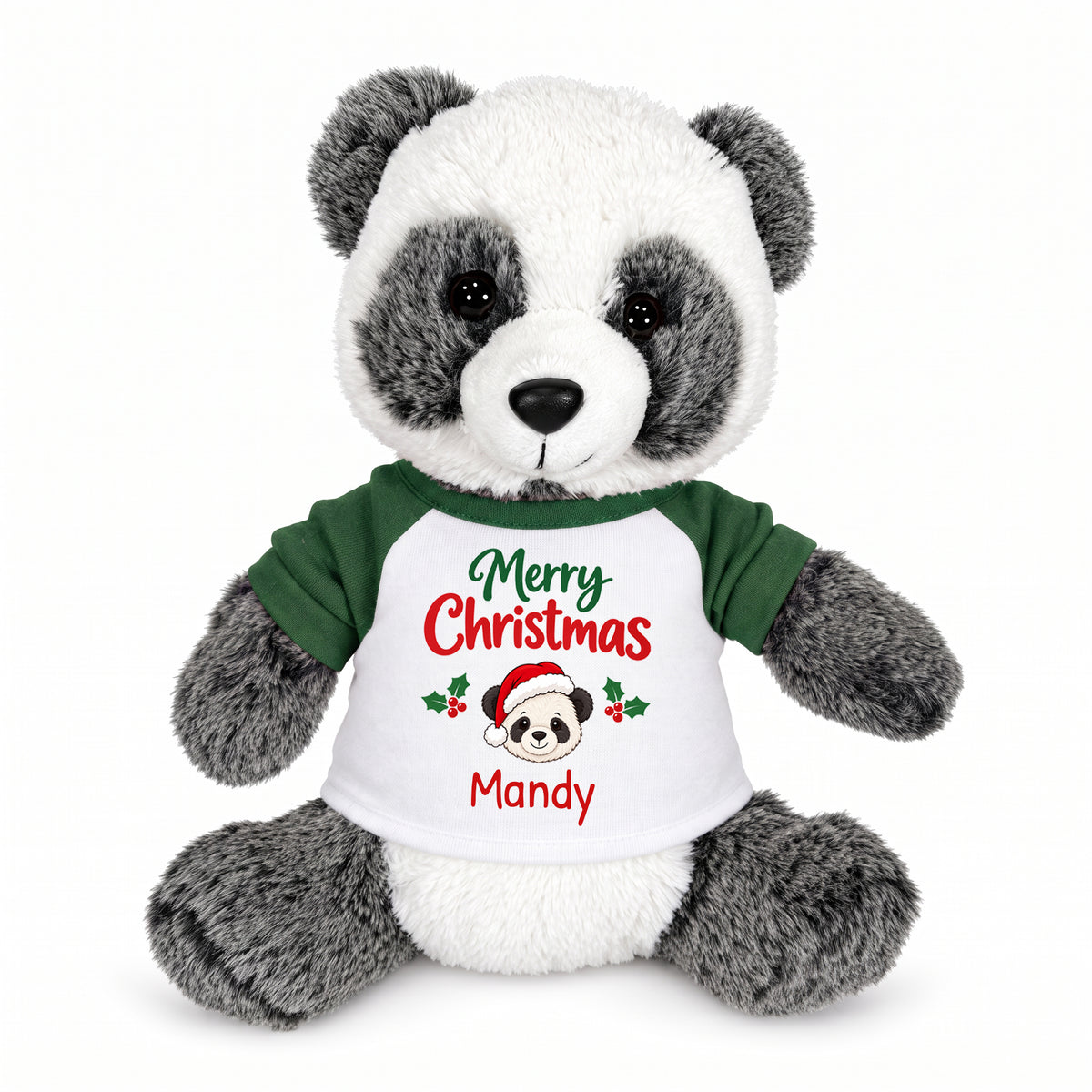 Personalized Christmas Stuffed Panda - 11 Inch Plush Ping Panda