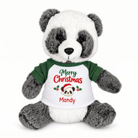 Personalized Christmas Stuffed Panda - 11 Inch Plush Ping Panda