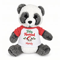 Personalized Christmas Stuffed Panda - 11 Inch Plush Ping Panda