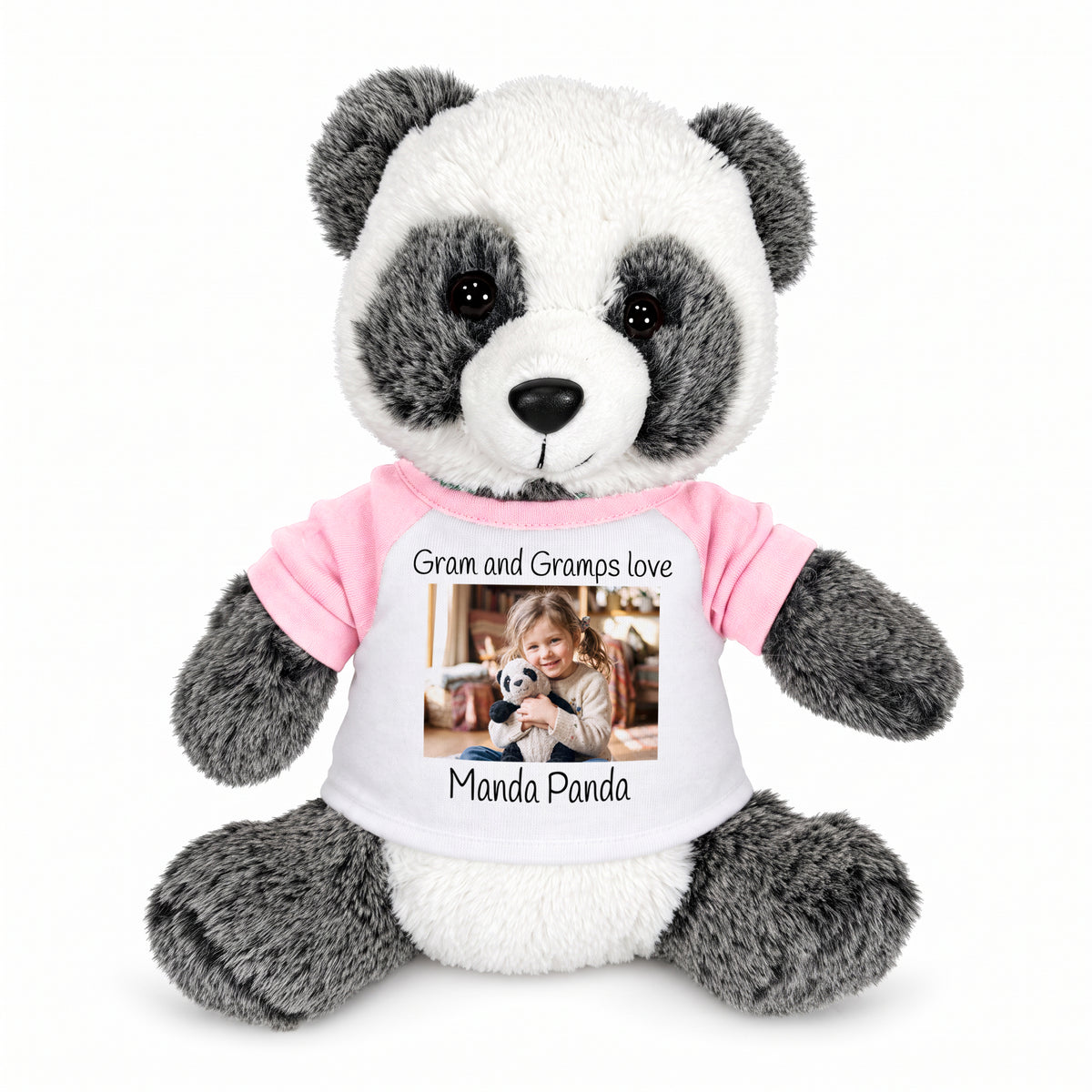 Personalized Stuffed Panda - 11 inch Plush  Ping Panda Bear with Photo and/or Text