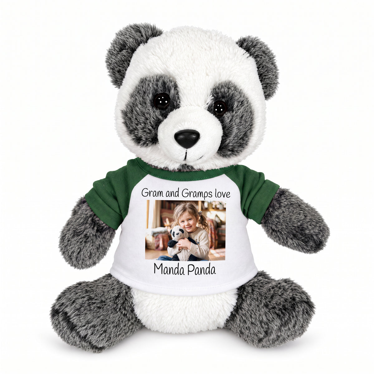 Personalized Stuffed Panda - 11 inch Plush  Ping Panda Bear with Photo and/or Text