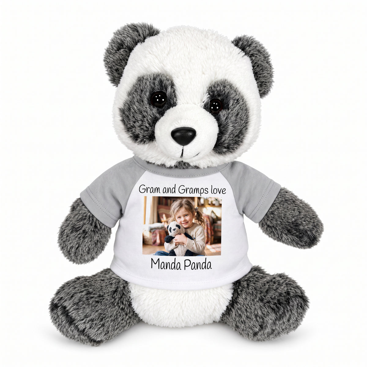 Personalized Stuffed Panda - 11 inch Plush  Ping Panda Bear with Photo and/or Text