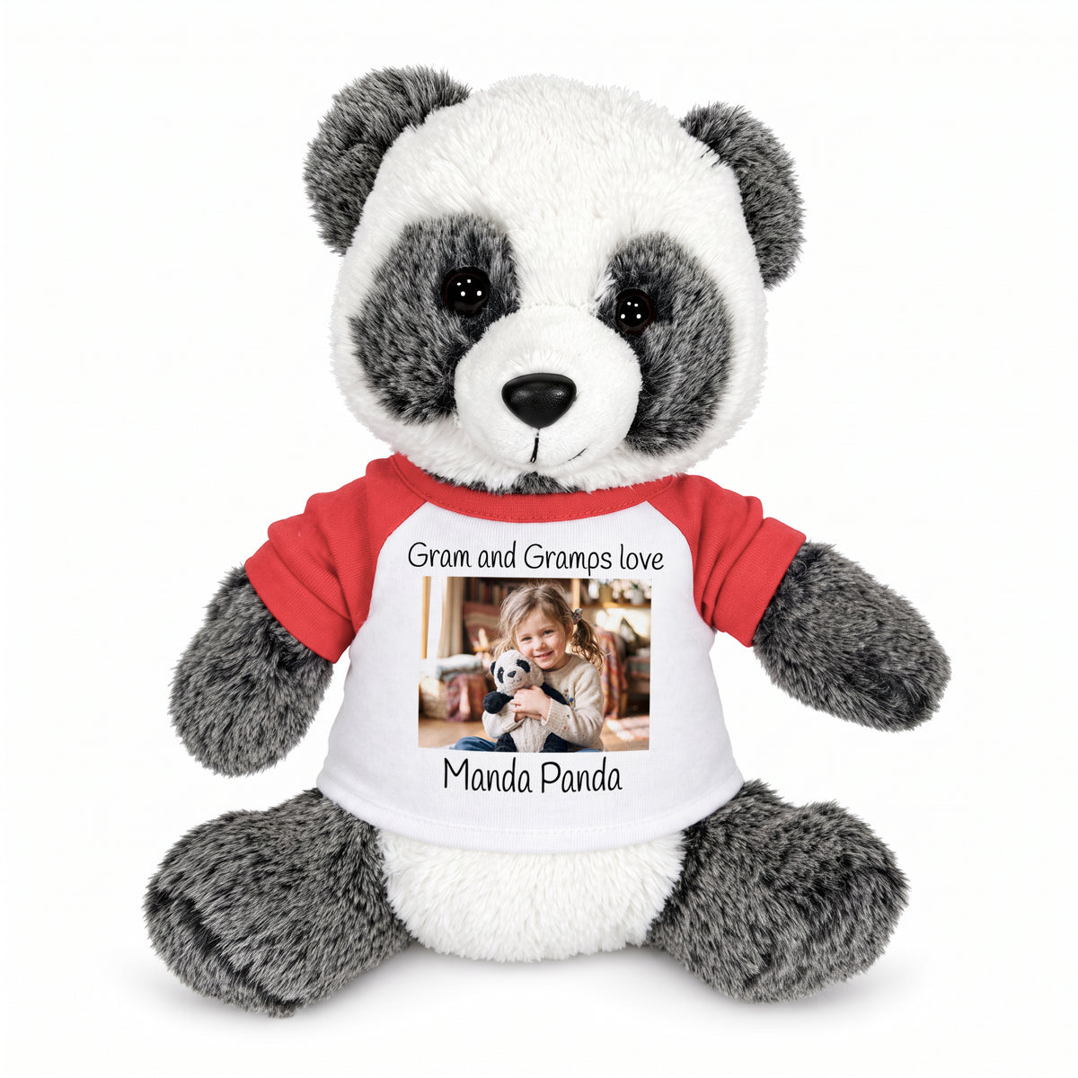Personalized Stuffed Panda - 11 inch Plush  Ping Panda Bear with Photo and/or Text