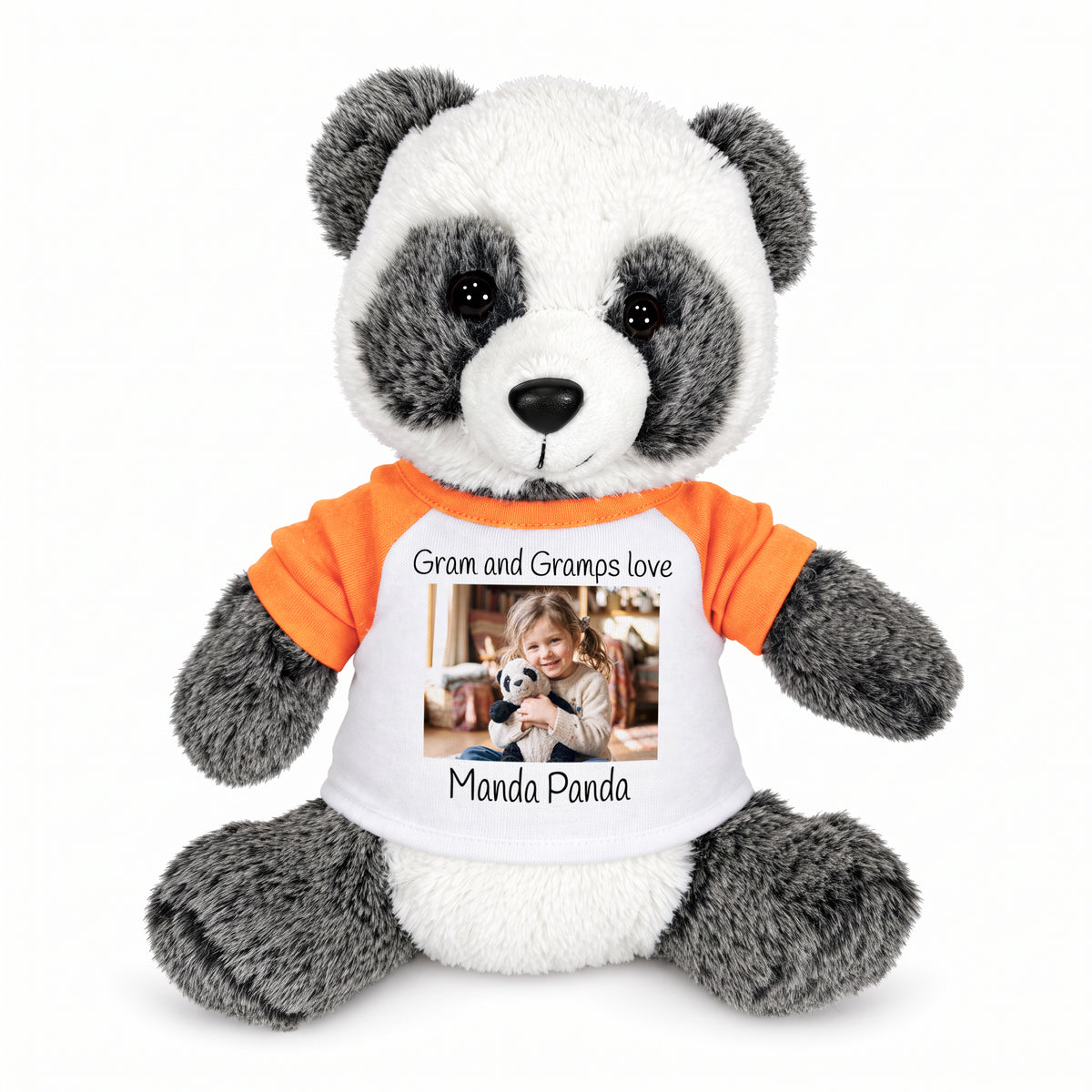Personalized Stuffed Panda - 11 inch Plush  Ping Panda Bear with Photo and/or Text