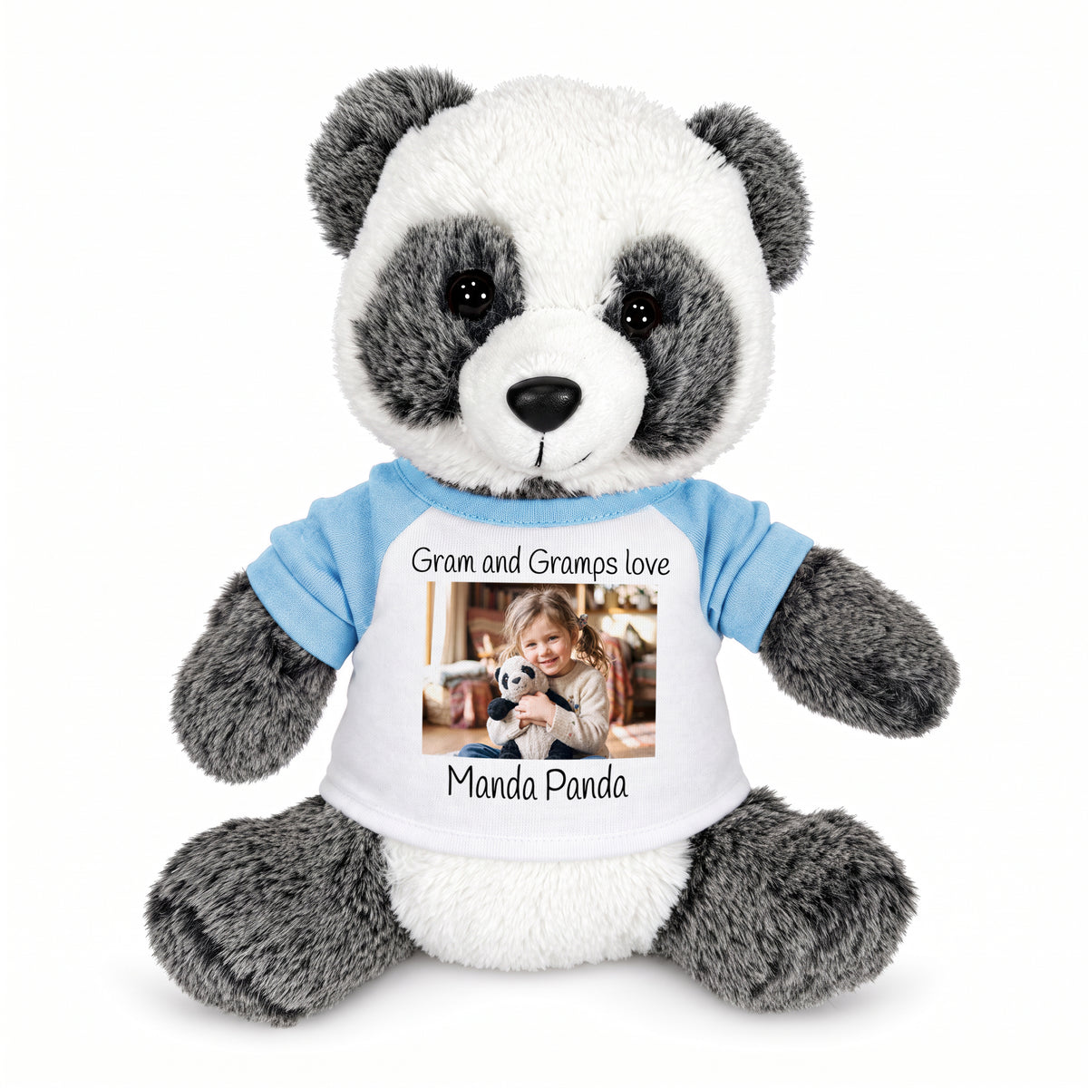 Personalized Stuffed Panda - 11 inch Plush  Ping Panda Bear with Photo and/or Text