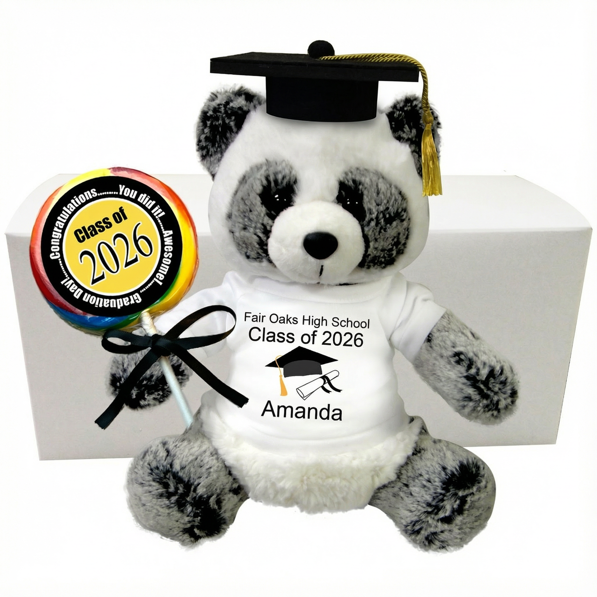 Personalized Graduation Class of 2026 Panda Gift Set - 11" Ping Panda
