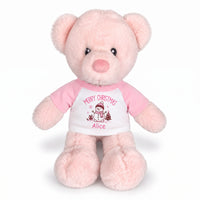 Personalized Christmas Teddy Bear - 11 Inch Pink Baby Kori Bear