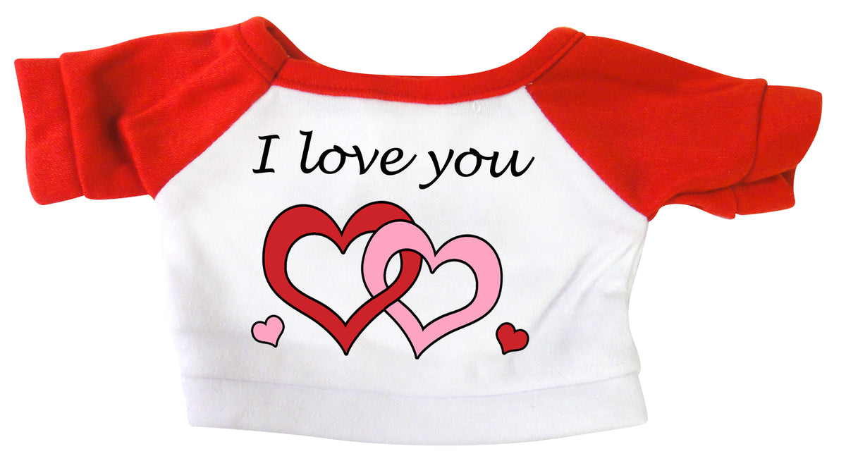 Example of teddy bear T-shirt with graphic and one line of text