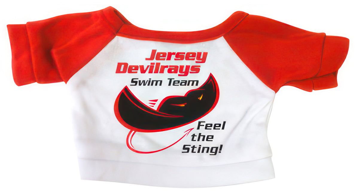 Example of personalized teddy bear T-shirt with your team or business logo