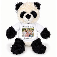 Personalized Stuffed Panda - 12 inch Aurora Plush Tubbie Wubbie Panda - White, Print on Front Only