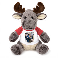 Personalized Stuffed Moose - 11 Inch Milo Moose with your photo and/or custom text - Red Shirt