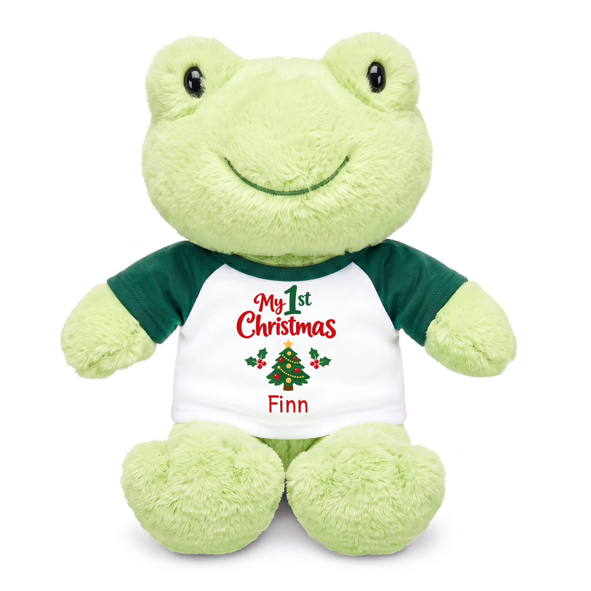 Personalized Christmas Stuffed Frog - 12 Inch Plush Tumbletoes Frog