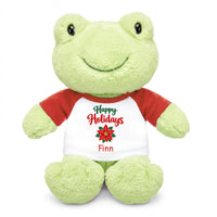Personalized Christmas Stuffed Frog - 12 Inch Plush Tumbletoes Frog