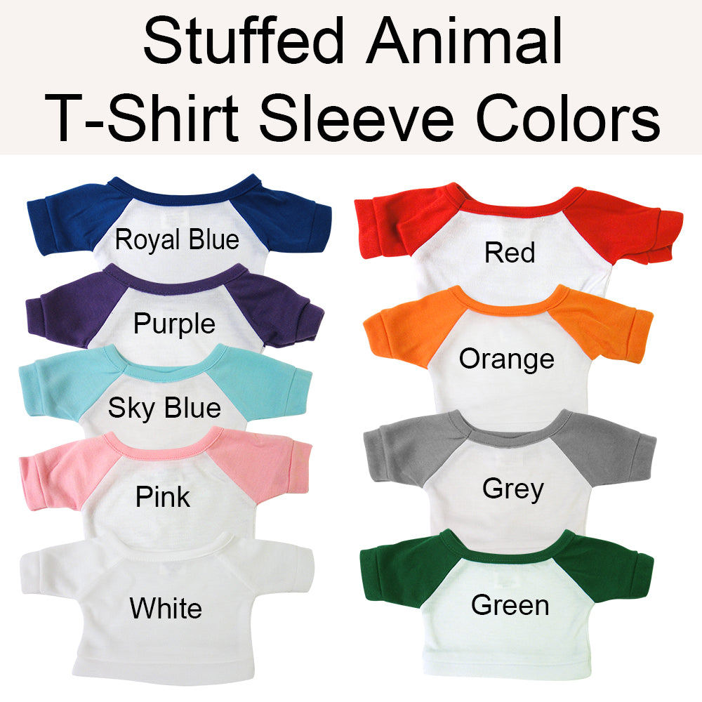 Shirt Colors for Personalized Teddy Bears and Stuffed Animals