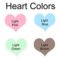Heart colors for personalized baby stuffed animals
