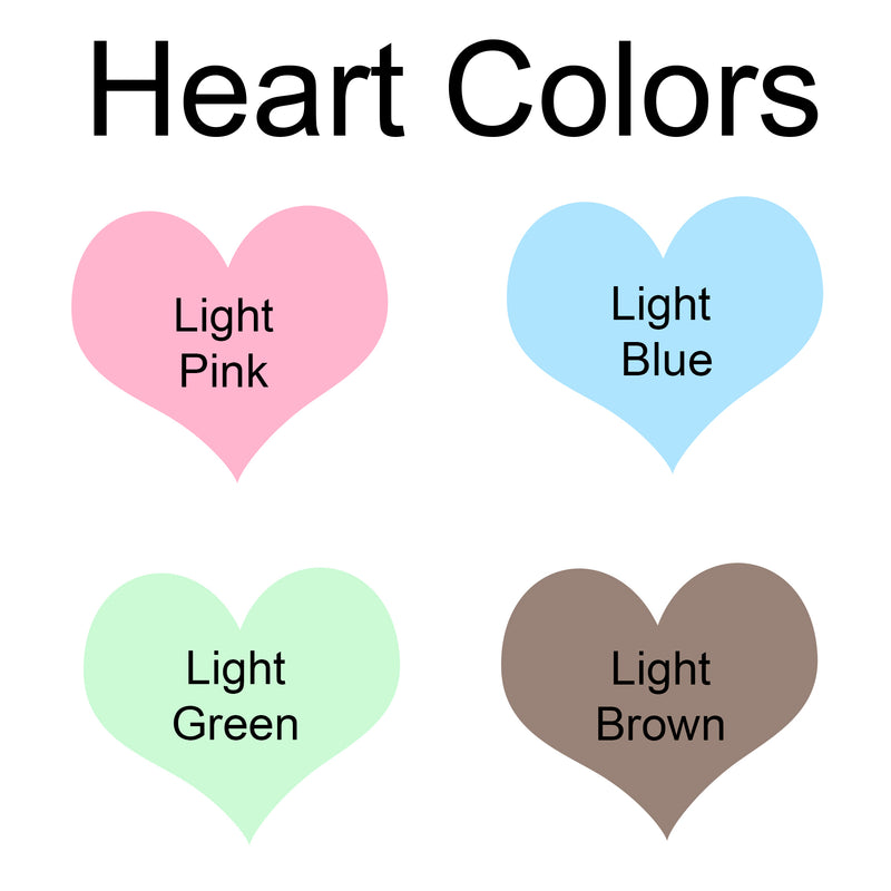 Heart colors for personalized baby stuffed animals