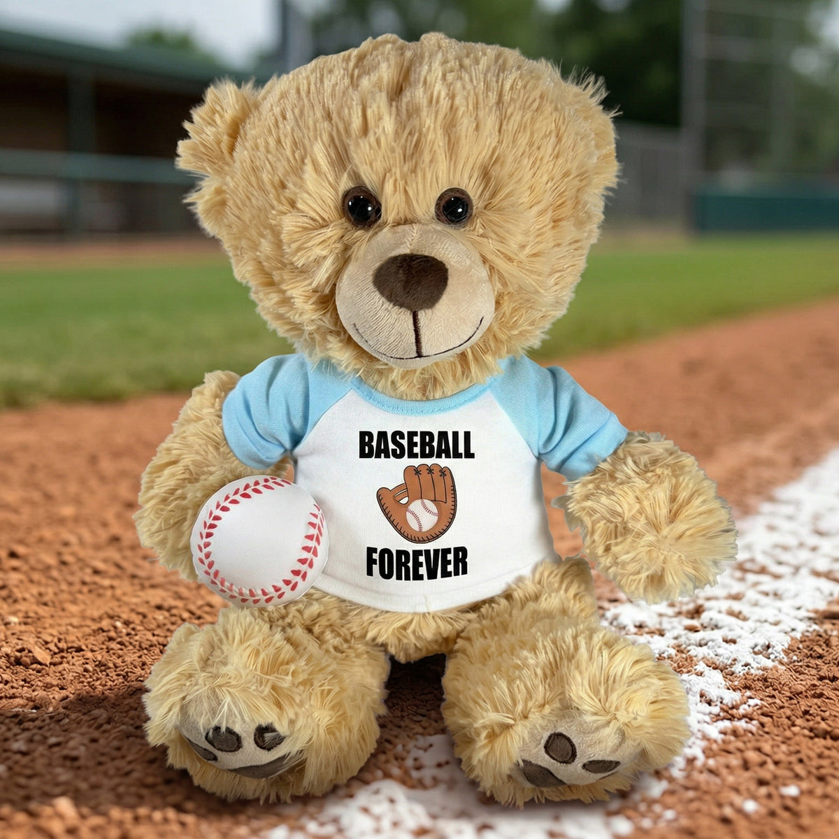 Baseball Teddy Bear - Personalized 14" Honey Bear
