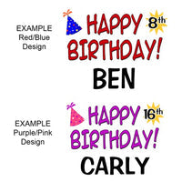 Birthday Design Color Options for Personalized Teddy Bears and Stuffed Animals