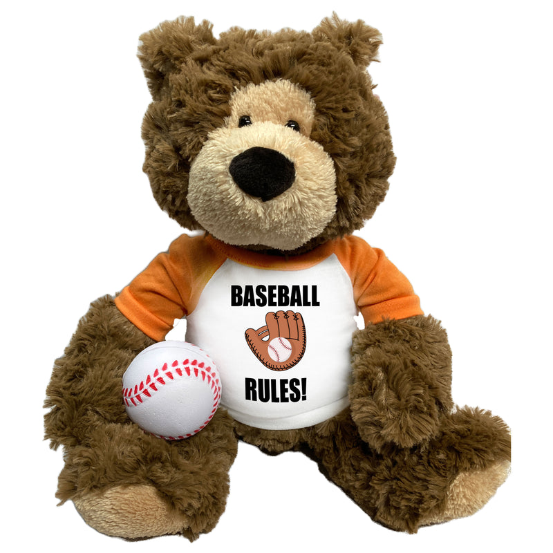 Baseball Teddy Bear - Personalized 14" Bear Hugs
