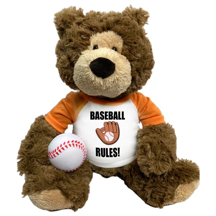 Baseball Teddy Bear - Personalized 14" Bear Hugs