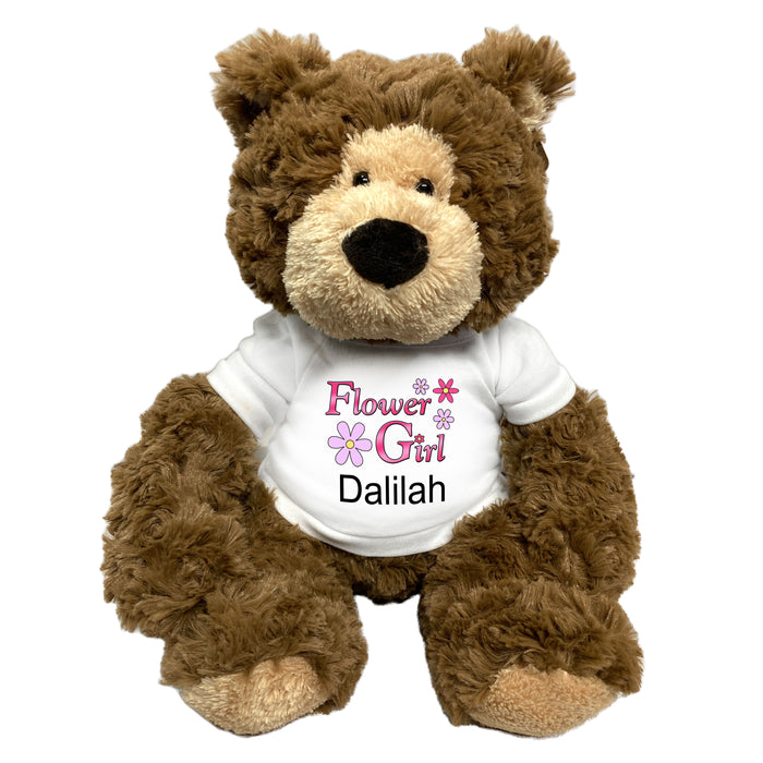 Personalized Flower Girl Teddy Bear - 14 inch Bear Hugs