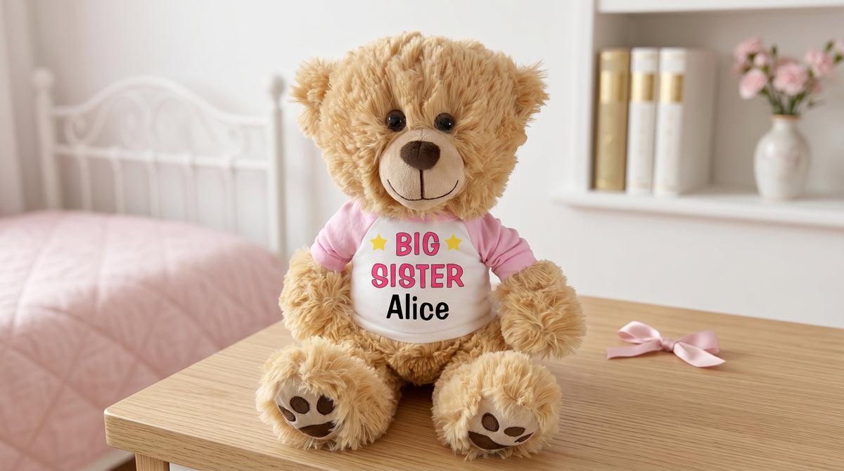 Personalized Big Sister Teddy Bear - 14" Honey Bear