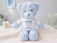 Personalized Teddy Bear for Baby Boy- 12" Blue Baby Bear - , 