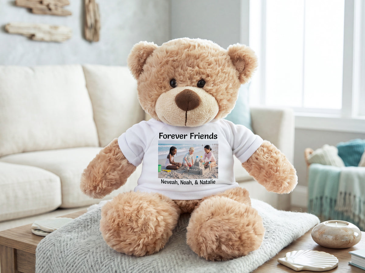 Personalized Teddy Bear - 13 Inch Bonny Bear with your custom Photo and/or Text