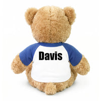 Back of Pickleball Teddy Bear - Personalized 13" Bonny Bear, Paddle Design