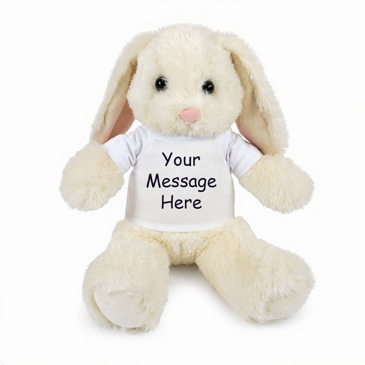 Personalized Stuffed Bunny Rabbit, White, 13 Inches - white sleeves