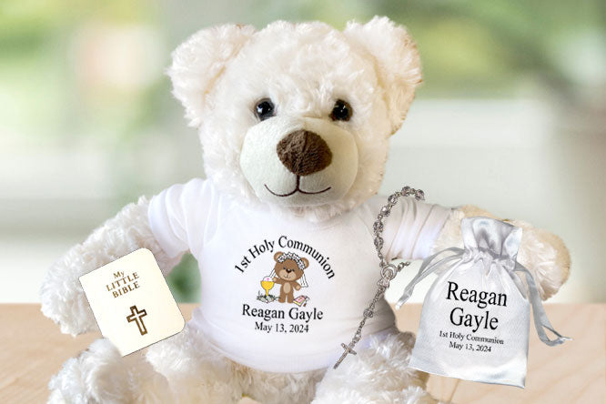 Personalized First Communion Teddy Bears and Stuffed Animals