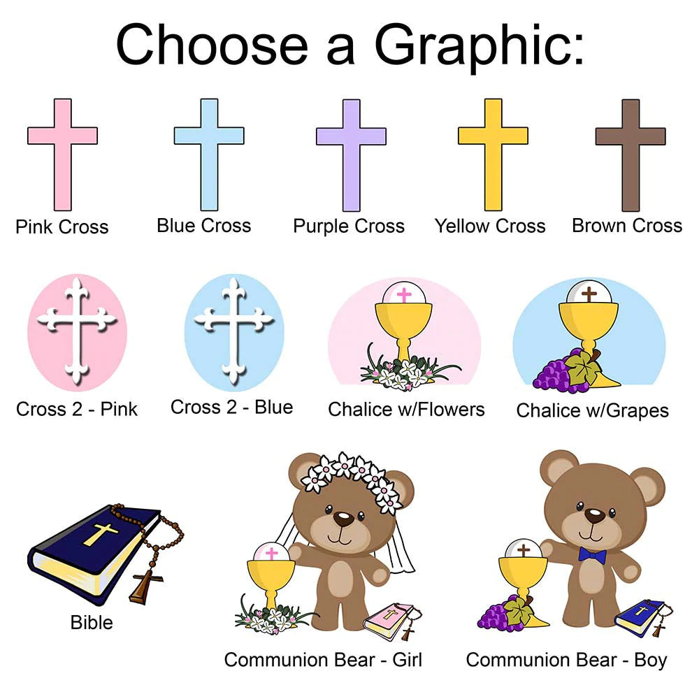 Graphics for Personalized First Communion Teddy Bear and Stuffed Animal Gift Sets