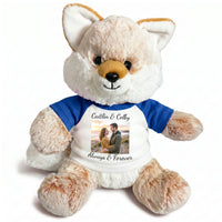 Personalized Stuffed Fox - 11 Inch Fancy Fox with Photo and/or Text