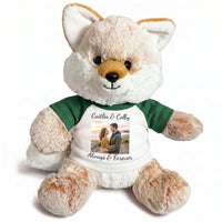 Personalized Stuffed Fox - 11 Inch Fancy Fox with Photo and/or Text