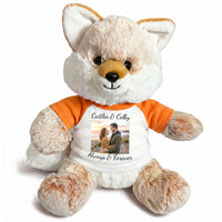Personalized Stuffed Fox - 11 Inch Fancy Fox with Photo and/or Text