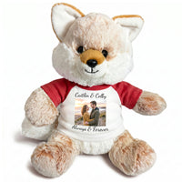 Personalized Stuffed Fox - 11 Inch Fancy Fox with Photo and/or Text