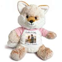 Personalized Stuffed Fox - 11 Inch Fancy Fox with Photo and/or Text