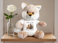 Personalized Stuffed Fox - 11 Inch Fancy Fox with Photo and/or Text
