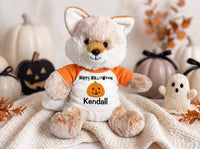 Personalized Halloween Fox - 11 Inch Plush Fancy Fox - Custom Halloween Gift
