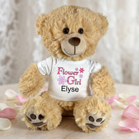 Personalized Flower Girl Teddy Bear - 14" Honey Bear