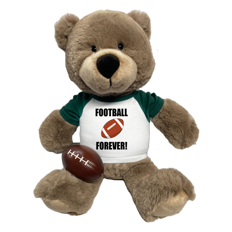 Football Teddy Bear - Personalized 14" Taupe Bear