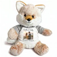 Personalized Stuffed Fox - 11 Inch Fancy Fox with Photo and/or Text