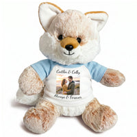 Personalized Stuffed Fox - 11 Inch Fancy Fox with Photo and/or Text