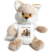 Personalized Stuffed Fox - 11 Inch Fancy Fox with Photo and/or Text