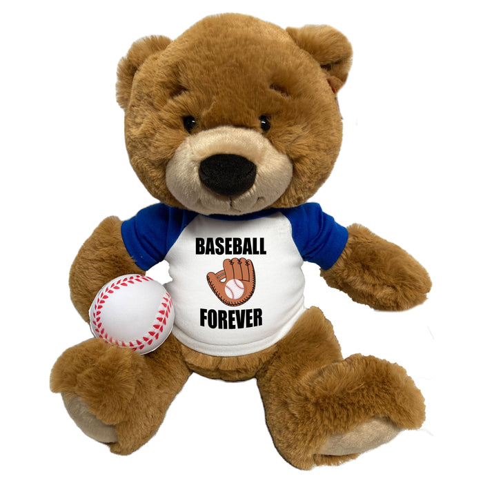 personalized baseball teddy bear - 14" ginger bear