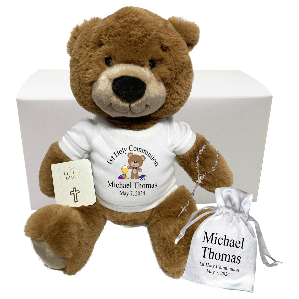 Personalized 1st Communion Teddy Bear Gift Set - 14" Ginger Bear